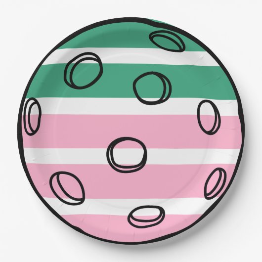 Retro pickleball vibes alleen verjaardag papieren bordje (Voorkant)