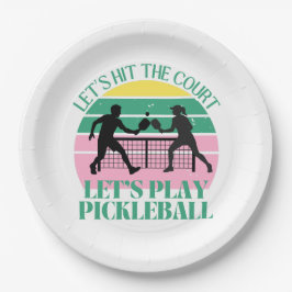 Retro pickleball vibes alleen verjaardag papieren bordje