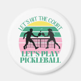Retro Pickleball Vibes Only Birthday Magneet