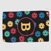😍 Retro Pickleballen / zwart Golfhanddoek (Horizontaal)