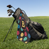 😍 Retro Pickleballen / zwart Golfhanddoek (Groen)