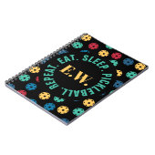 😍 Retro Pickleballen / zwart met initialen Notitieboek (Linkerzijde)