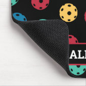 😍 Retro Pickleballen / zwart met naam Muismat (Hoek)