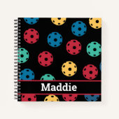 😍 Retro Pickleballen / zwart Notitieboek (Voorkant)