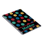 😍 Retro Pickleballen / zwart Notitieboek (Rechterzijde)
