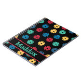 😍 Retro Pickleballen / zwart Notitieboek (Linkerzijde)