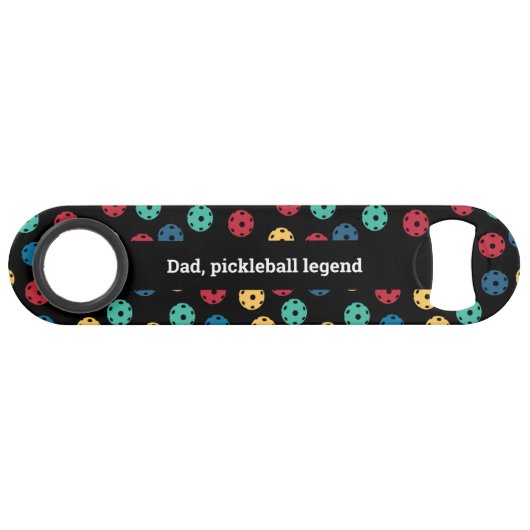 😍 Retro Pickleballen / zwart Speed Flessenopener (Achterkant Horizontaal)