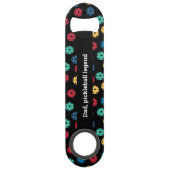 😍 Retro Pickleballen / zwart Speed Flessenopener (Achterkant)