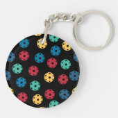 😍 Retro Pickleballen / zwarte 2-ZIJDE Sleutelhang Sleutelhanger (Achterkant)