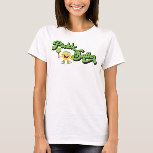 Retro Pickleballer Grappig pickleball T-shirt (Voorkant)