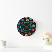 😍 Retro Pickleballetjes / zwart met cijfers Rond  Ronde Klok (Huis)