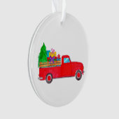 Retro Pickup vrachtwagen met kerstcadeaus Ornament (voorkant)