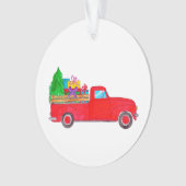 Retro Pickup vrachtwagen met kerstcadeaus Ornament (voorkant)