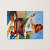 Retro Picnic Pin Up Girl Legpuzzel (Horizontaal)