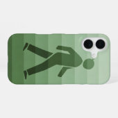 Retro Pictogram Voetganger iPhone 16 Hoesje (Achterkant horizontaal)