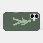 Retro Pictogram Voetganger iPhone 16 Hoesje (Achterkant horizontaal)