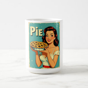 Retro Pie Lady – Illustratie vintage bakposter Koffiemok