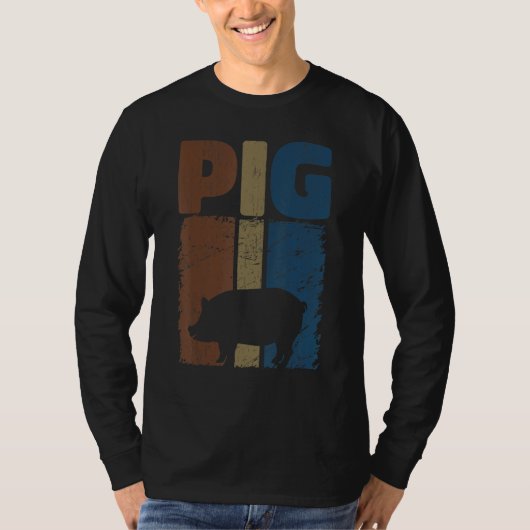 Retro Pig Lover, Cute Farmer, Farming For Men Wome T-shirt (Voorkant)