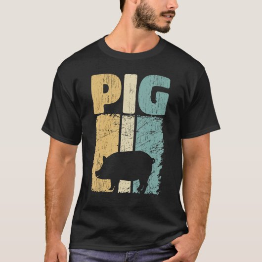 Retro Pig Lover, Cute Farmer, Farming For Men Wome T-shirt (Voorkant)