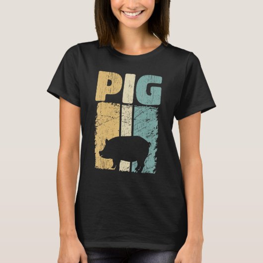 Retro Pig Lover, Cute Farmer, Farming For Men Wome T-shirt (Voorkant)