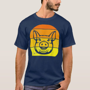Retro Pig Pig Silhouette Farmer Animal Lov T-shirt