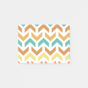 Retro Pijlen Chevron Oranje Teal Goud Post-it® Notes