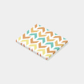 Retro Pijlen Chevron Oranje Teal Goud Post-it® Notes (Schuin)