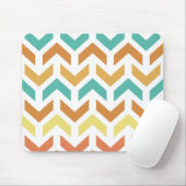 Retro Pijlen Chevron Oranje Turquoise Goud Muismat (Met muis)