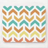 Retro Pijlen Chevron Oranje Turquoise Goud Muismat (Voorkant)