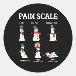 Retro pijnschaal Sneeuwman Trauma Verpleegster Ker Ronde Sticker