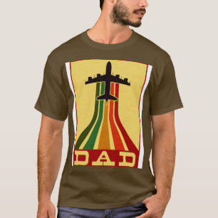 Retro Piloot Papa Vliegtuig Luchtvaart Vader T-shirt