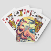 Retro Piloot Pin-up Pokerkaarten (Achterkant)