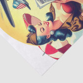 Retro Piloot Pin-up Tissuepapier (Detail)