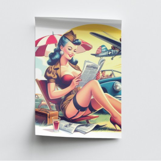 Retro Piloot Pin-up Tissuepapier