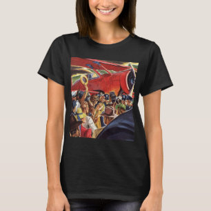 Retro piloot van een eenpersoons propellervliegtui t-shirt