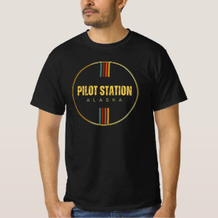 Retro Pilootstation stad alaska staat jaren 70 T-shirt