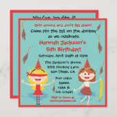 Retro Pin de staart op de Donkey Birthday Party Kaart (Voorkant / Achterkant)