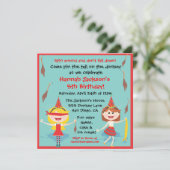 Retro Pin de staart op de Donkey Birthday Party Kaart (Staand voorkant)