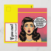 Retro Pin-up Actie Gevuld Briefkaart (Voorkant / Achterkant)