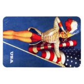 Retro Pin-Up Art USA Patriotic Magneet (Horizontaal)