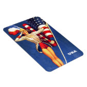Retro Pin-Up Art USA Patriotic Magneet (Rechterzijde)