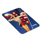 Retro Pin-Up Art USA Patriotic Magneet (Rechterzijde)