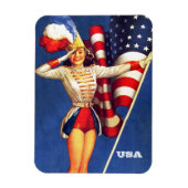 Retro Pin-Up Art USA Patriotic Magneet (Verticaal)