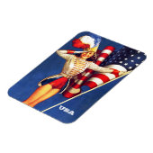 Retro Pin-Up Art USA Patriotic Magneet (Linkerzijde)