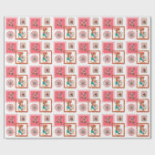 Retro Pin-Up Christmas Stamp Gift Wrap Cadeaupapier (Vlak)