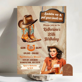 Retro  Pin Up Cowgirls Verjaardag voor volwassenen Kaart