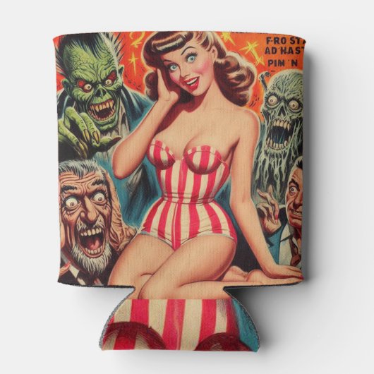 Retro Pin-up en Monsters Blikjeskoeler (Achterkant)