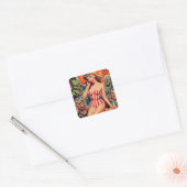 Retro Pin-up en Monsters Vierkante Sticker (Envelop)