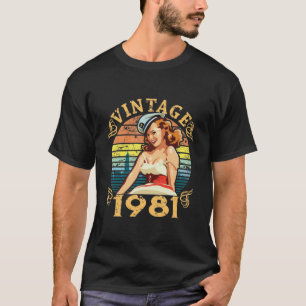Retro Pin-Up Girl, 1981, 40e verjaardag T-shirt