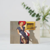 Retro Pin-Up Girl Briefkaart (Staand voorkant)